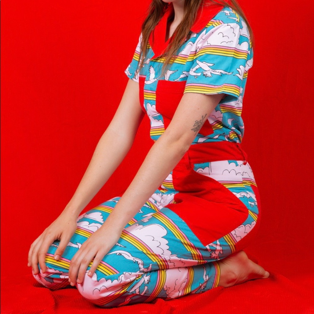 Big bud press NWT rainbow cloud jumpsuit size sm